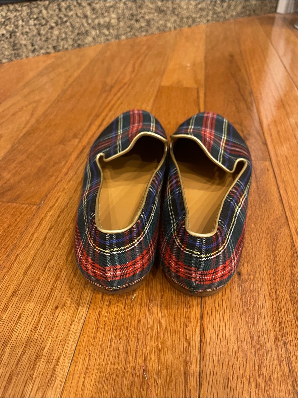 J.Crew Women's Plaid Tartan Black Red Green Blue Flats Slip-on Shoes Size 8.5 - Picture 7 of 11
